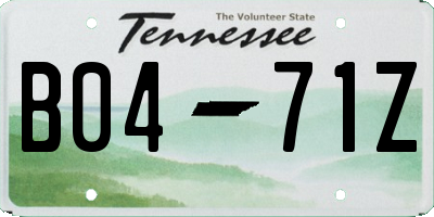 TN license plate B0471Z