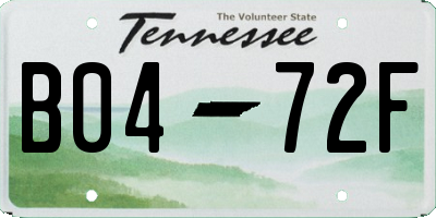 TN license plate B0472F