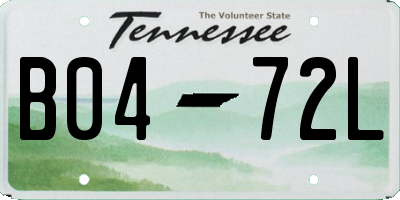 TN license plate B0472L