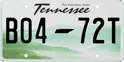 TN license plate B0472T