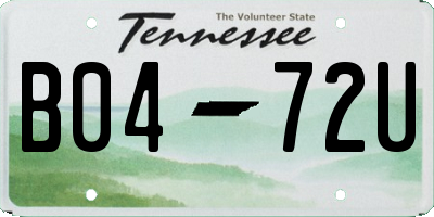 TN license plate B0472U