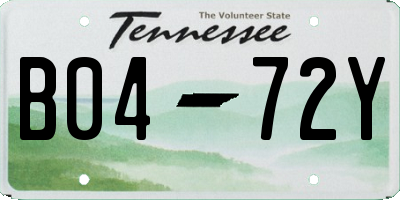 TN license plate B0472Y