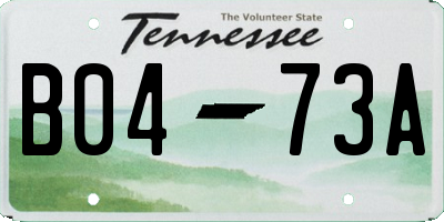 TN license plate B0473A