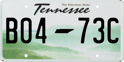 TN license plate B0473C