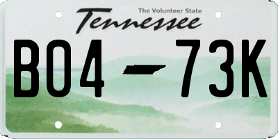 TN license plate B0473K