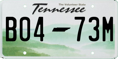 TN license plate B0473M