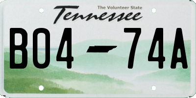 TN license plate B0474A