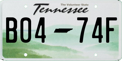 TN license plate B0474F