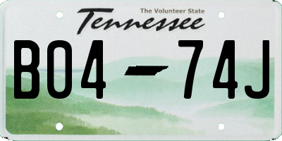 TN license plate B0474J
