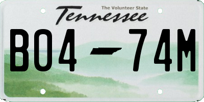TN license plate B0474M