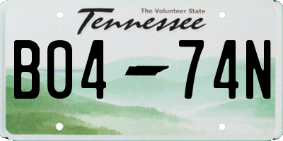 TN license plate B0474N