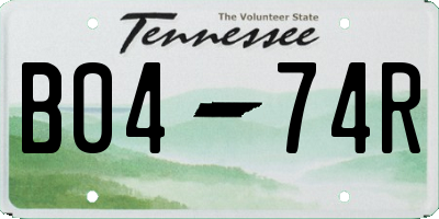 TN license plate B0474R
