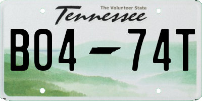 TN license plate B0474T
