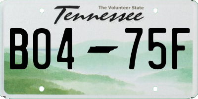 TN license plate B0475F