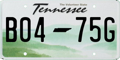 TN license plate B0475G