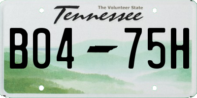 TN license plate B0475H
