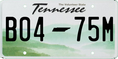 TN license plate B0475M