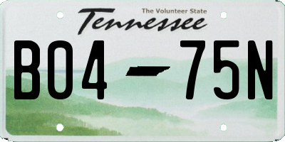 TN license plate B0475N