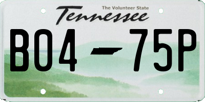 TN license plate B0475P