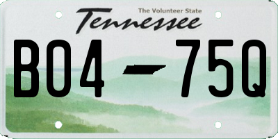 TN license plate B0475Q