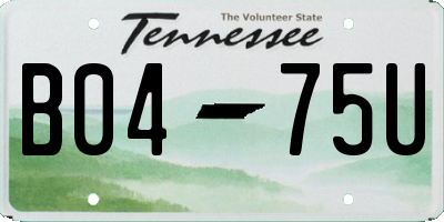 TN license plate B0475U