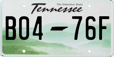TN license plate B0476F