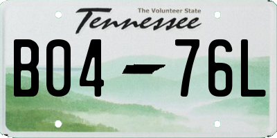 TN license plate B0476L