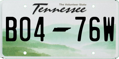 TN license plate B0476W