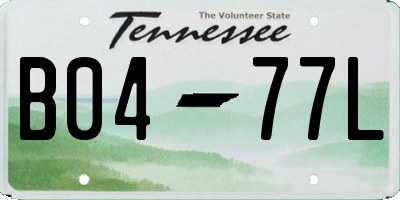 TN license plate B0477L