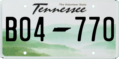 TN license plate B0477O