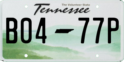 TN license plate B0477P