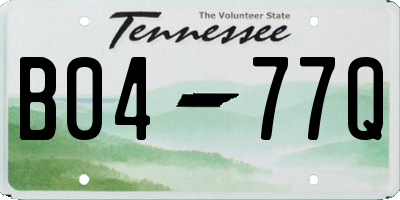 TN license plate B0477Q