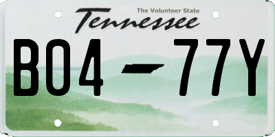 TN license plate B0477Y