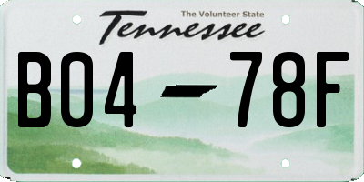 TN license plate B0478F