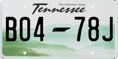 TN license plate B0478J