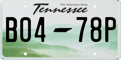 TN license plate B0478P
