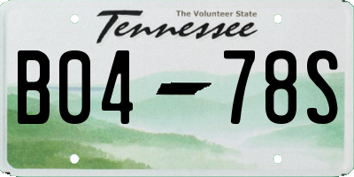 TN license plate B0478S