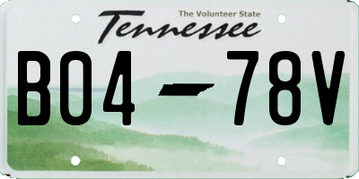 TN license plate B0478V