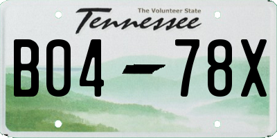 TN license plate B0478X