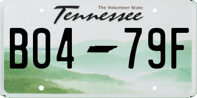 TN license plate B0479F