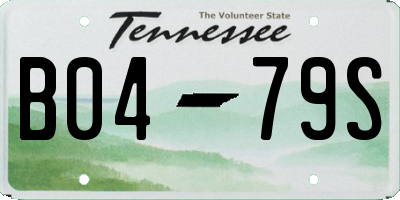 TN license plate B0479S