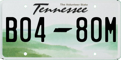 TN license plate B0480M
