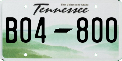 TN license plate B0480O