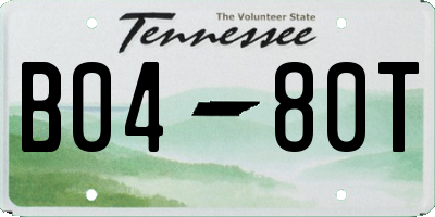 TN license plate B0480T