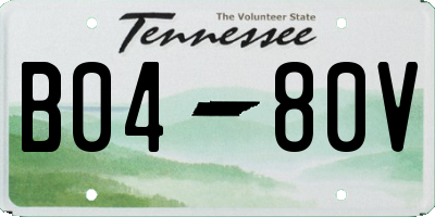 TN license plate B0480V