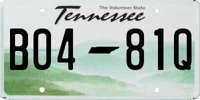 TN license plate B0481Q
