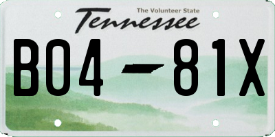 TN license plate B0481X