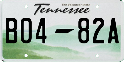 TN license plate B0482A