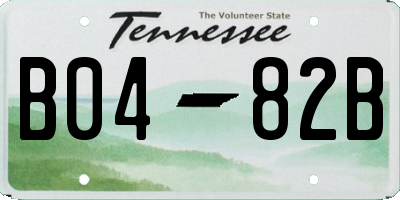 TN license plate B0482B