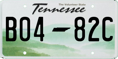 TN license plate B0482C